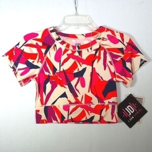 J. Dow Fitness Target Artwork Crop Top Sz S NWT